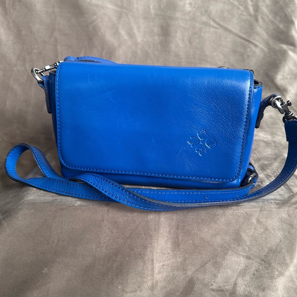 Sky Blue Patricia Nash Lille Small Leather Crossbody Clutch